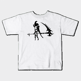 Hell lady minimal silhouette white Kids T-Shirt